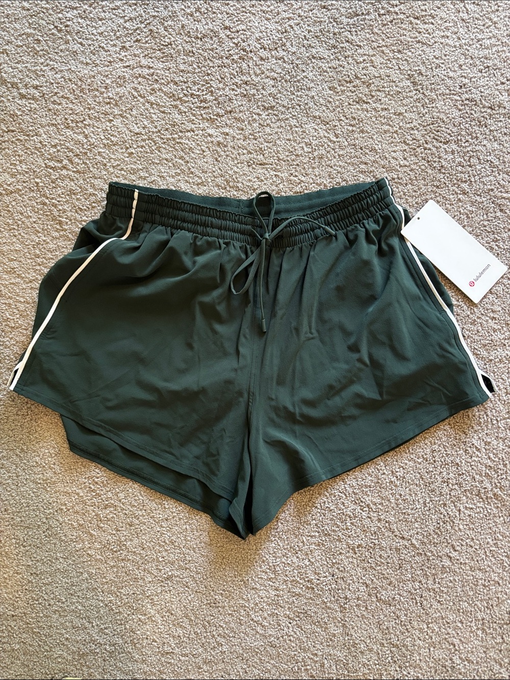 lululemon Women’s Forest Green Athletic Shorts with Drawstring